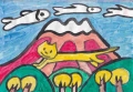 4猫のいる絵 猫と富士(2)