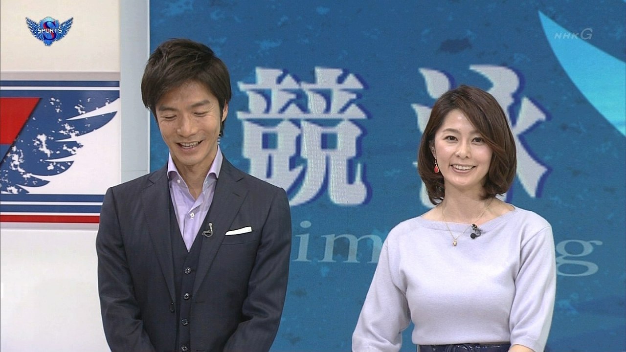 NHK「サンデースポーツ」の杉浦友紀アナの着衣巨乳