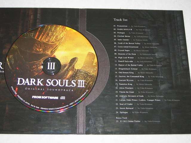 PC 版 DARK SOULS III 特典付き(特製マップ & オリジナルサウンドトラック)  購入、オリジナルサウンドトラック