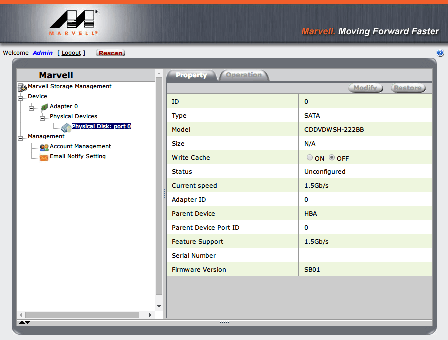 P8Z68-V PRO/GEN3 Marvell コントローラー（Marvell 88SE9172） に接続してる DVD ドライブ情報