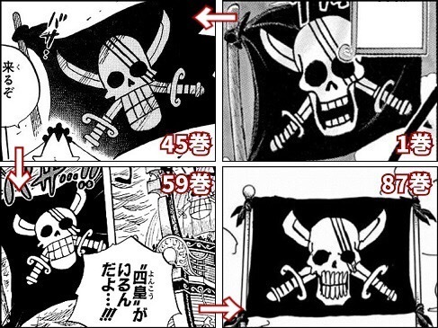 シャンクス率いる 赤髪海賊団 の海賊旗の変遷 ワンピース Log ネタバレ 考察 伏線 予想 感想